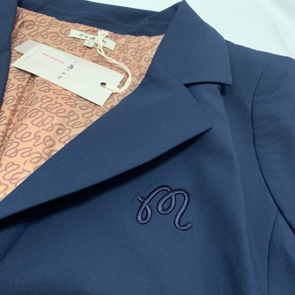 NWT Malbon Golf Woman Sz 4 Yasmeen Blazer Jacket Stretch Embroidered Logo Navy - Picture 4 of 7